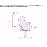 Swivel armchair with 4-star base and armrests Kukow