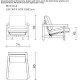 Wooden armchair with armrests Sina