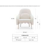 Bergere armchair with armrests Walsden