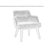 Fabric armchair with armrests Avegno