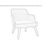 Fabric armchair with armrests Avegno