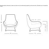 Bergere textile armchair with armrests Arahuay