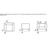 Fabric armchair with removable cover and armrests Pourrain