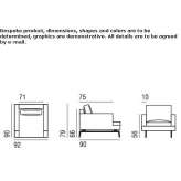 Fabric armchair with removable cover and armrests Frutigen