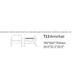 Fabric armchair with armrests Tado