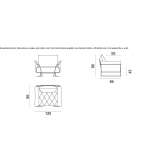 Fotel tapicerowany tkaniną z podłokietnikami Lotzorai
