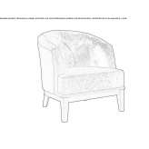 Armchair in quilted fabric with armrests Albert