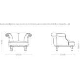 Velvet armchair with armrests Vinas