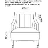 Fotel materiałowy z podłokietnikami Cigole