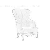 Bergere armchair made of quilted fabric Albert