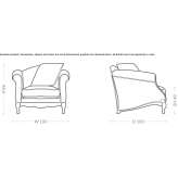 Fabric armchair with armrests Annaburg