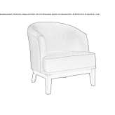 Fabric armchair with armrests Albert