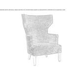 Fabric armchair with high backrest Buxted