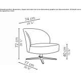 Obrotowy fotel materiałowy z 4-ramienną podstawą Mauvezin
