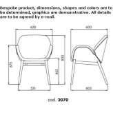 Leather armchair with armrests Lander