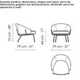 Fabric armchair Deming