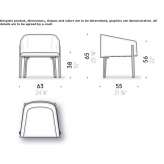 Chair upholstered in fabric with armrests Ostrow