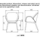 Fabric armchair Lander