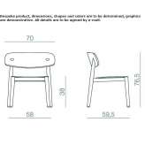 Two-tone beech armchair Wymiarki