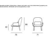 Fabric armchair with armrests Islandia