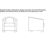 Fabric armchair with armrests Fossalto