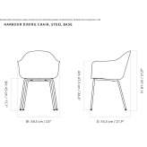 Steel armchair with armrests Gien