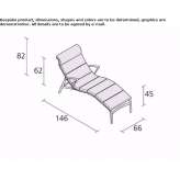 Szezlong tapicerowany tkaniną Nisipari
