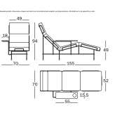 Leather chaise longue Gardanne