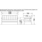 Mała sofa z pikowanej tkaniny Sumrall