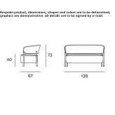 Mała sofa z tkaniny Sikeston