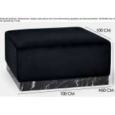 Square velvet pouf Fornach