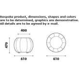 Round pouf made of eco-leather Yigitler