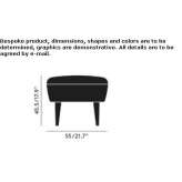 Footstool upholstered with fabric Netretic