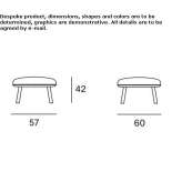 Footstool upholstered with fabric Islandia