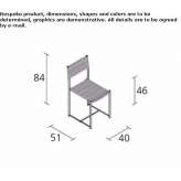 Steel and leather chair Luynes