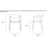 Ash chair with armrests Yotoco