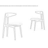 Ash chair with integrated cushion Pascani