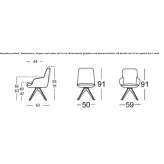 Upholstered trestle chair with armrests Racu