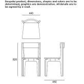 Multi-layer wooden chair with open backrest Tobadill