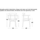 Beech chair with armrests Olen