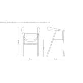 Folding wooden chair with armrests Aradas