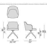 Obrotowe krzesło materiałowe z podłokietnikami Kraskovo