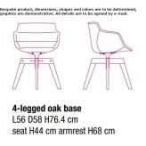 Obrotowe krzesło materiałowe na kozłach z podłokietnikami Gambier