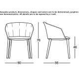 Fotel z drewnianymi nogami i podłokietnikami z polipropylenu Blaj