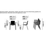 Polypropylene chair with stackable armrests Herran