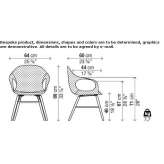 Krzesło materiałowe z podłokietnikami Cimislia