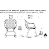 Fabric rocking chair with armrests Cimislia