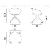 Polypropylene chair on trestles, on wheels Brejinho