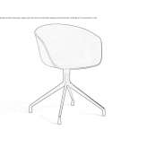 Swivel chair made of polypropylene with armrests Belcesti