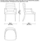 Fabric chair with armrests Ilche